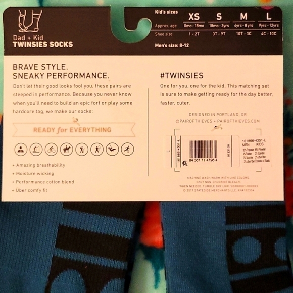 𝅺PAIR of Thieves Twins/ twinsies Socks kid dad mom - Picture 2 of 5